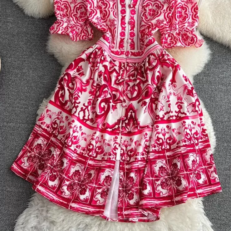 Pink Dresses | Skater Dresses^Alamode By Akanksha Bologna Porcelain Summer Vintage Dress