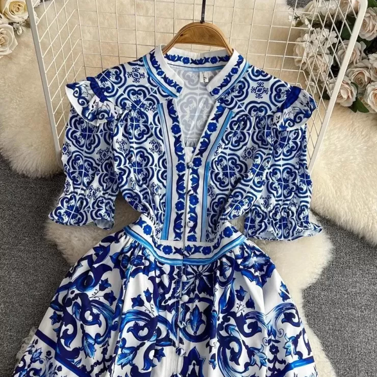 Pink Dresses | Skater Dresses^Alamode By Akanksha Bologna Porcelain Summer Vintage Dress
