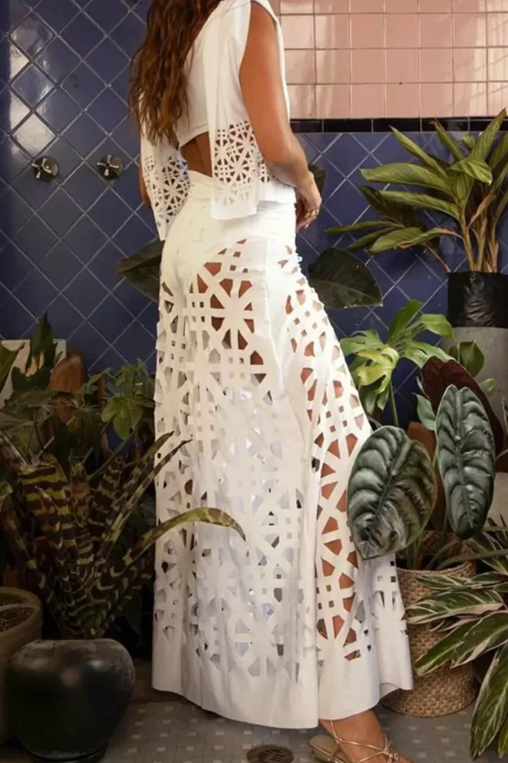 Co-Ords | Summer Co-Ords^Alamode By Akanksha Deblo Set Of Top And Pants Resortwear Set