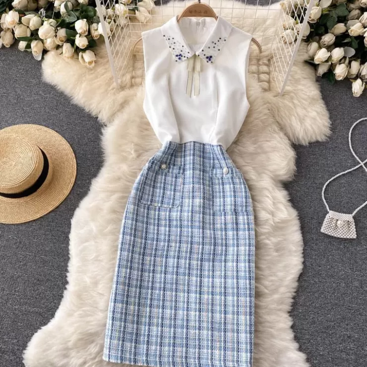 Winter Wear | Winter Co-Ords^Alamode By Akanksha Harlyn Elegant Dress - Set Of Premium Jacket And Tweed Dress