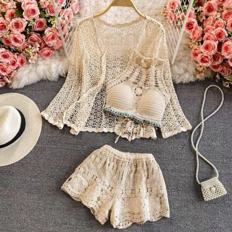 Summer Co-Ords | Shorts Co-Ord Sets^Alamode By Akanksha Jules 3 Piece Coord Set - Resortwear Set