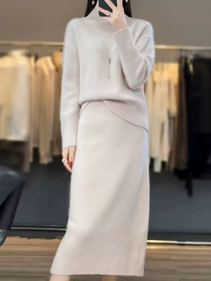 Co-Ords | Winter Wear^Alamode By Akanksha Kiley Winter Coord Set - Set Of Sweater And Skirt