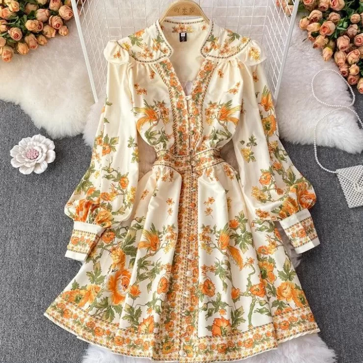 Pink Dresses | Yellow Dresses^Alamode By Akanksha Sunshine Summer Vintage Dress In Yellow