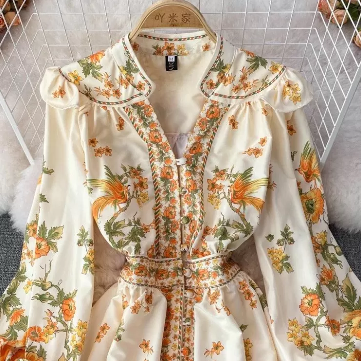 Pink Dresses | Yellow Dresses^Alamode By Akanksha Sunshine Summer Vintage Dress In Yellow